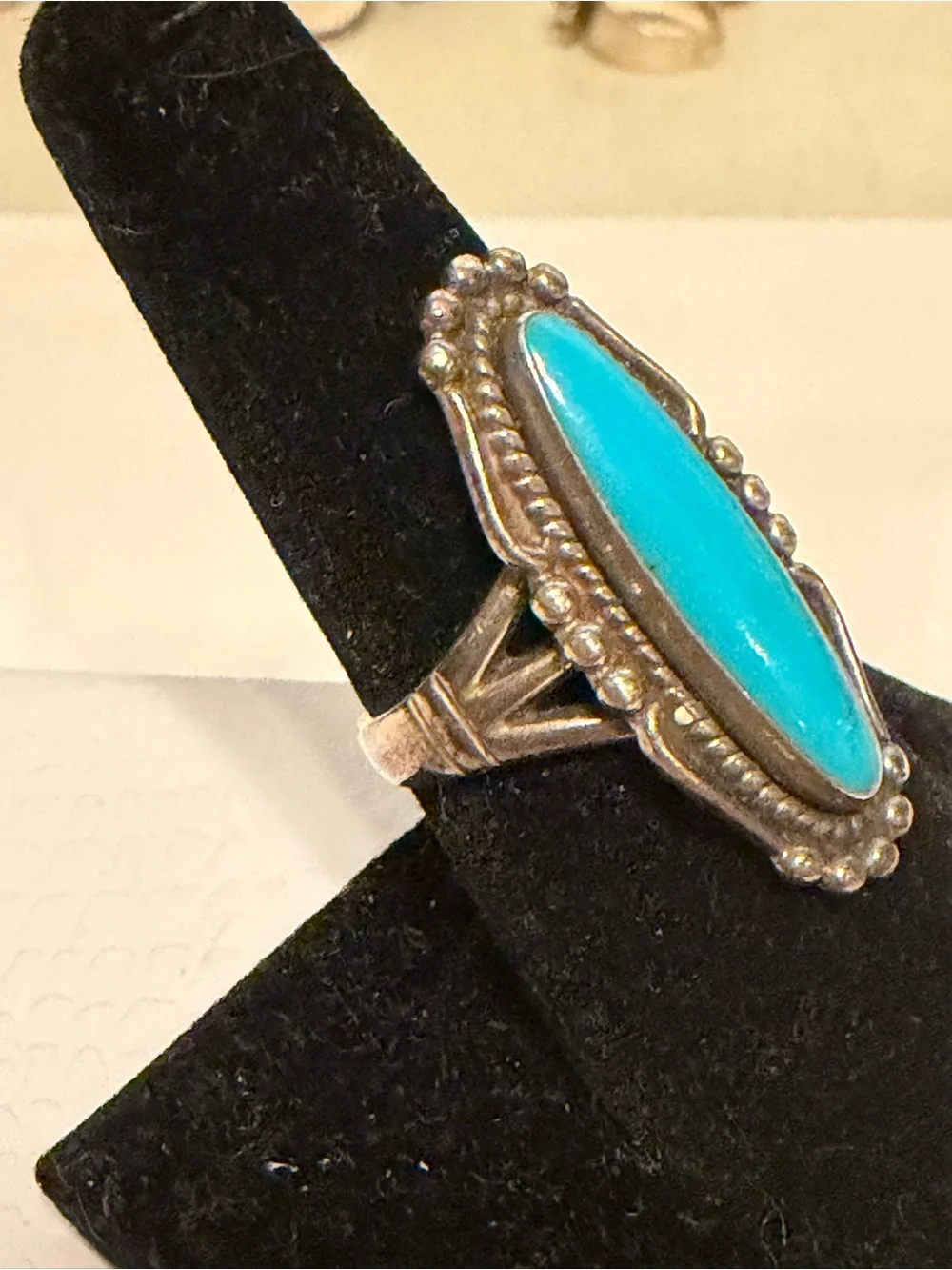 Vintage Bell Trading Post Native American sterling and turquoise ring